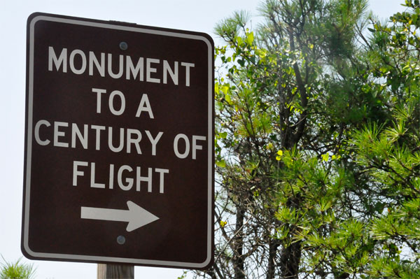 Monument to a Century of flight sign
